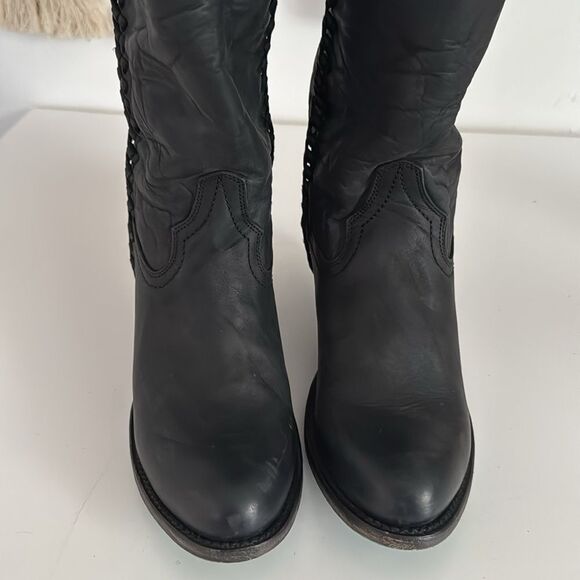 Lane Women's Plain Jane Charcoal Tall Western Boots EUC - Picture 3 of 8